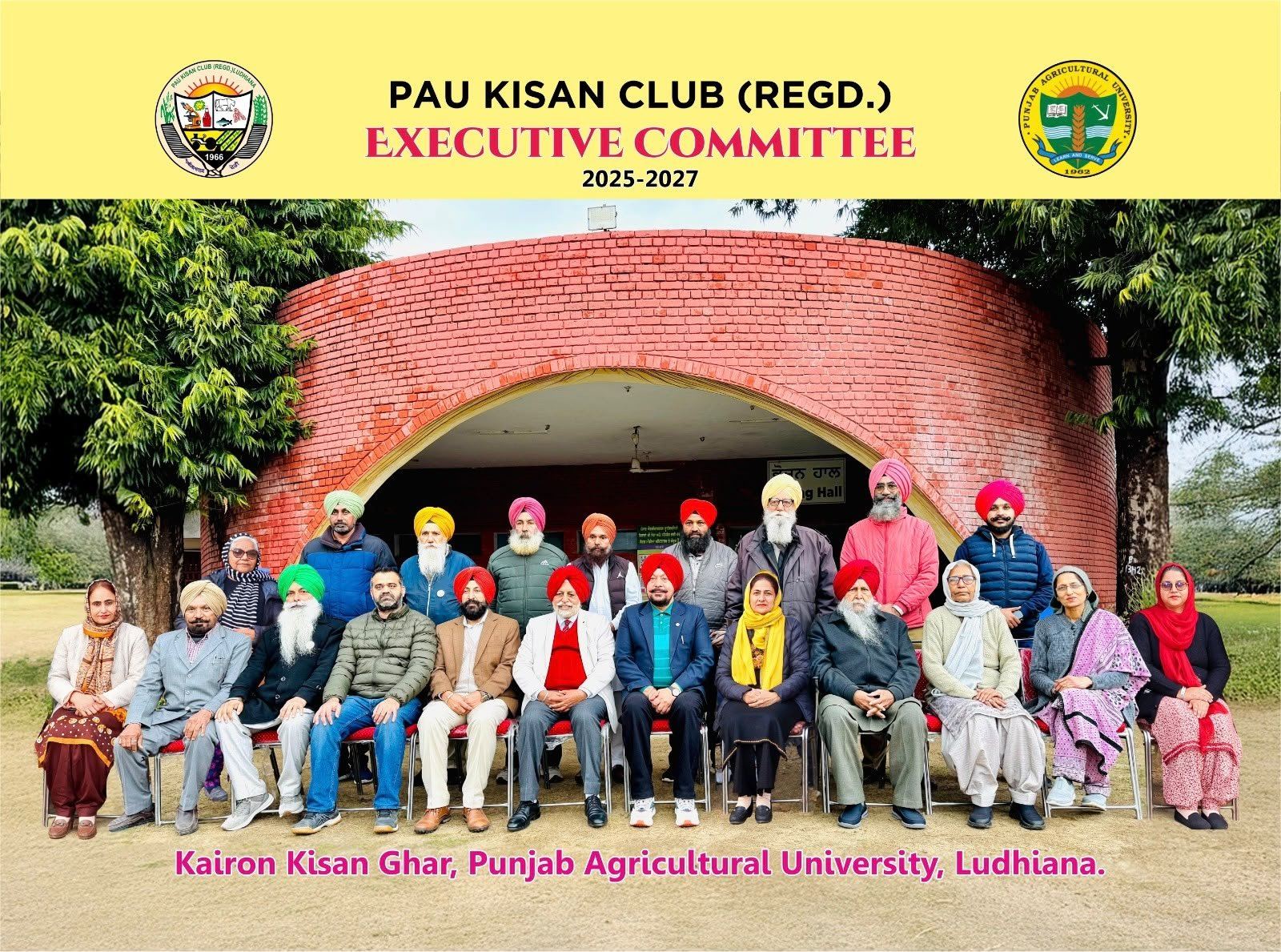 Executive Committee 2025-2027 group photograph at Kairon Kisan Ghar